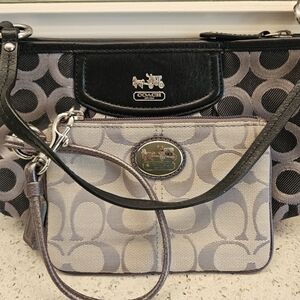 COACH Signature Wristlets In Black Ans Silver